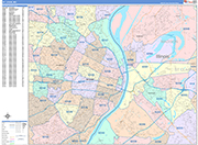 St. Louis  Wall Map Color Cast Style